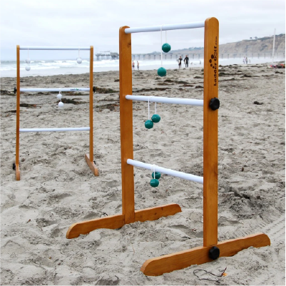 Ladder ball game set on beach