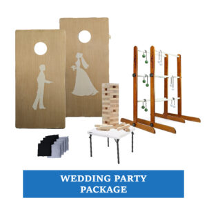 Ladder Ball Game Set, Wedding-themed Cornhole Set, Giant Jenga Game w/ Play Table